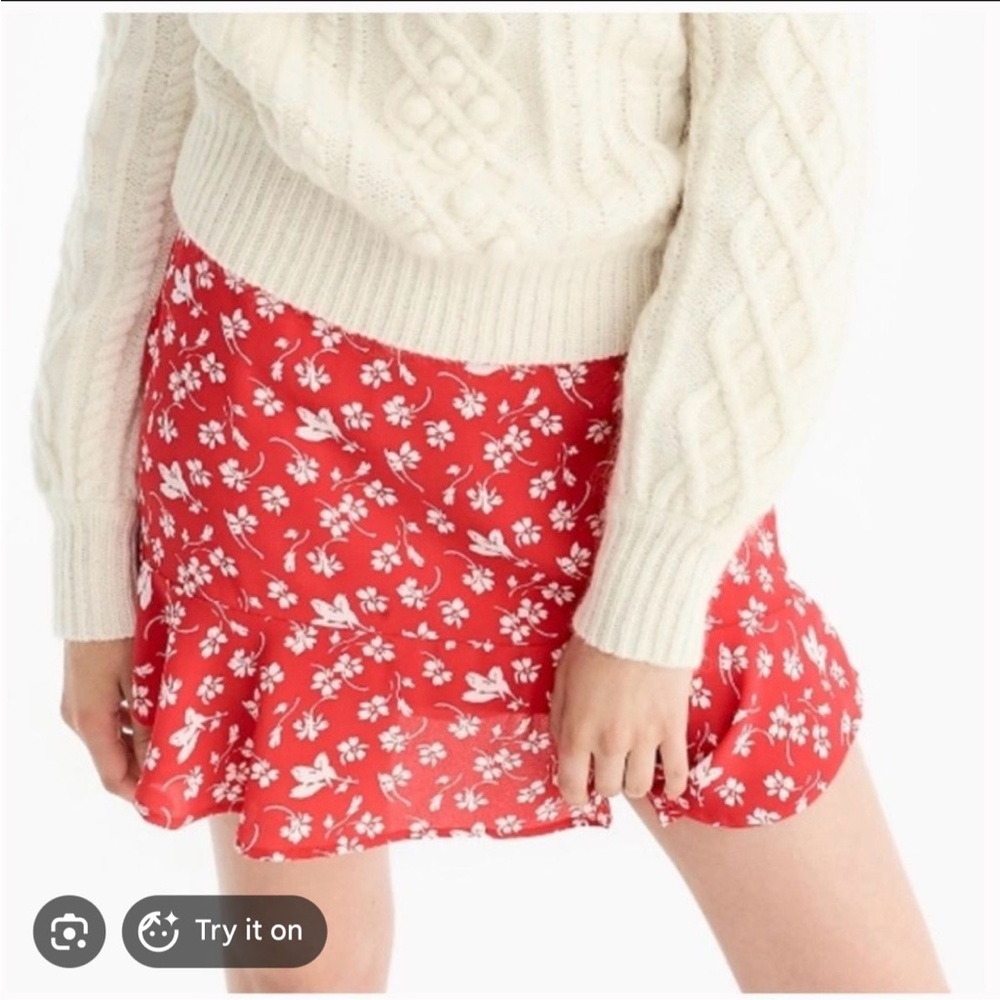 J.Crew Mercantile Red Floral skirt